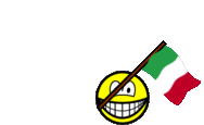 Italy flag waving smile animated
