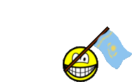 Kazakhstan flag waving smile animated