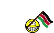Kenya flag waving smile animated