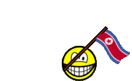 Korea, North flag waving smile animated