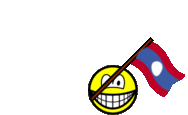Laos flag waving smile animated