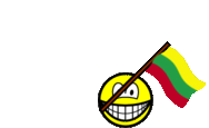 Lithuania flag waving smile animated