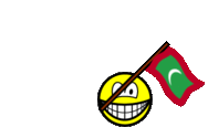 Maldives flag waving smile animated