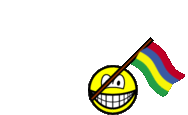 Mauritius flag waving smile animated