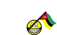 Mozambique flag waving smile animated