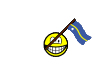 Nauru flag waving smile animated