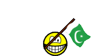 Pakistan flag waving smile animated