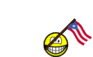 Puerto Rico flag waving smile animated