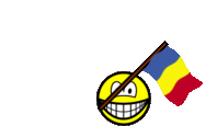 Romania flag waving smile animated