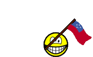 Samoa flag waving smile animated