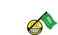 Saudi Arabia flag waving smile animated