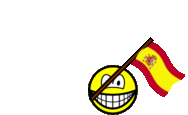 Spain flag waving smile animated