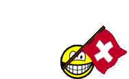 Switzerland flag waving smile animated