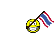 Thailand flag waving smile animated