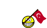 Turkey flag waving smile animated