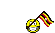 Uganda flag waving smile animated