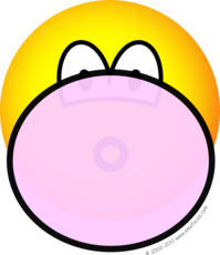 Bubble gum emoticon