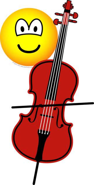 Cello playing emoticon