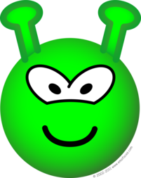Green alien emoticon