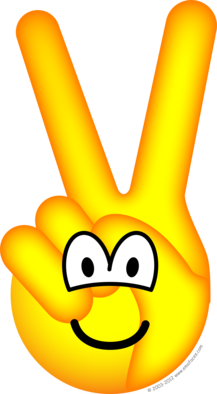 Peace sign emoticon