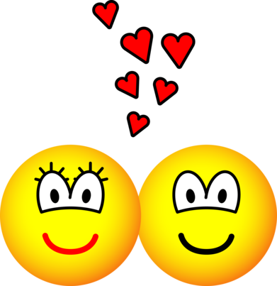 Two Emoticons in love