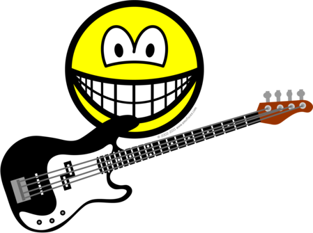 Bass playing smile